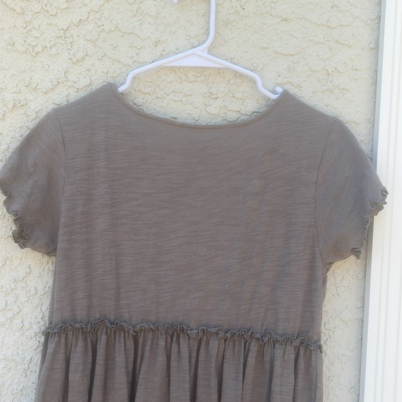 Natural Life Taupe Brown Cotton Midi Raw Hem Boho Cotton Dress Women's Size M - Picture 7 of 8